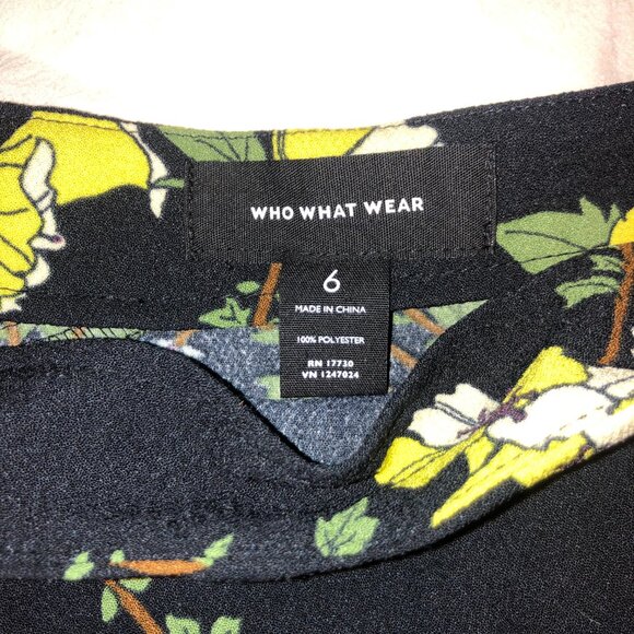 Who What Wear Black Skirt with yellow flowers, Size 6 - Picture 8 of 8